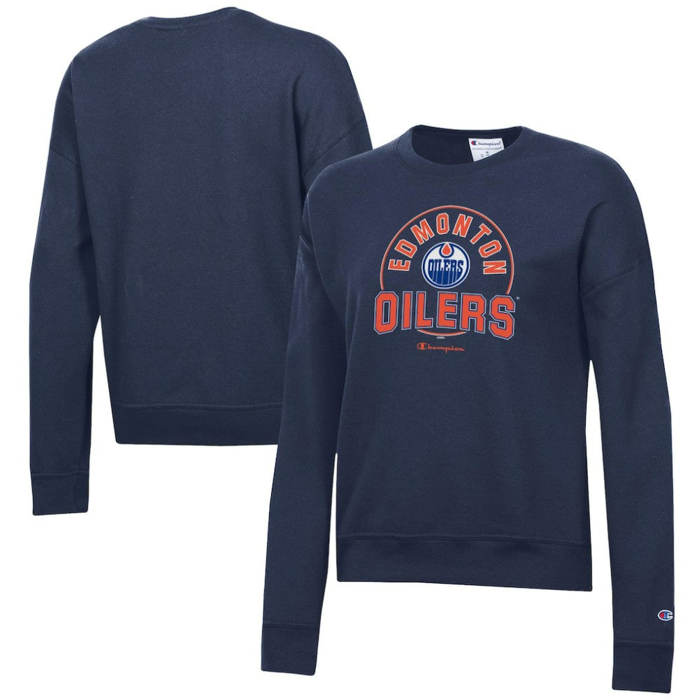 Edmonton Oilers Champion Women's Powerblend Pullover Sweatshirt - Navy - NHL