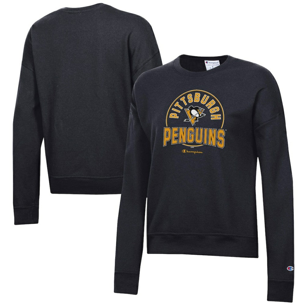 Pittsburgh Penguins Champion Women's Powerblend Pullover Sweatshirt - Black - NHL