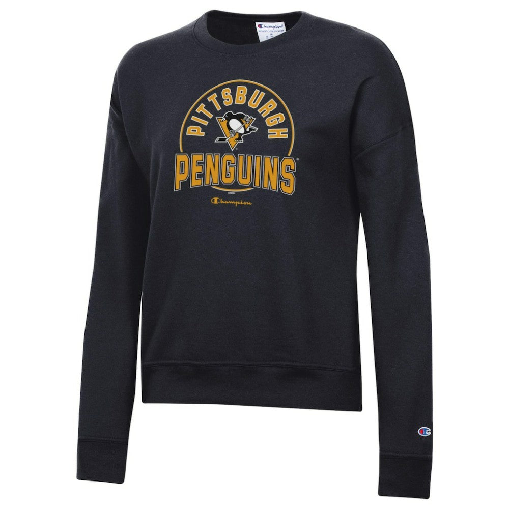 Pittsburgh Penguins Champion Women's Powerblend Pullover Sweatshirt - Black - NHL