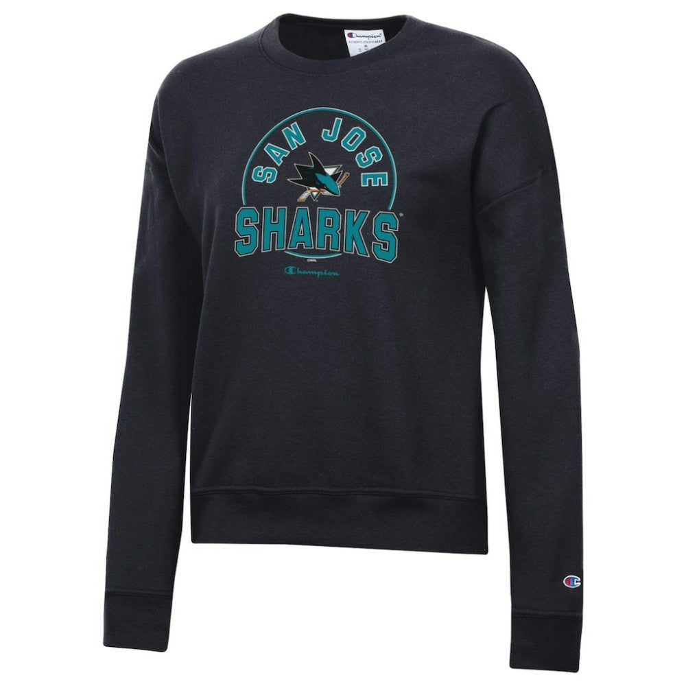 San Jose Sharks Champion Women's Powerblend Pullover Sweatshirt - Black - NHL