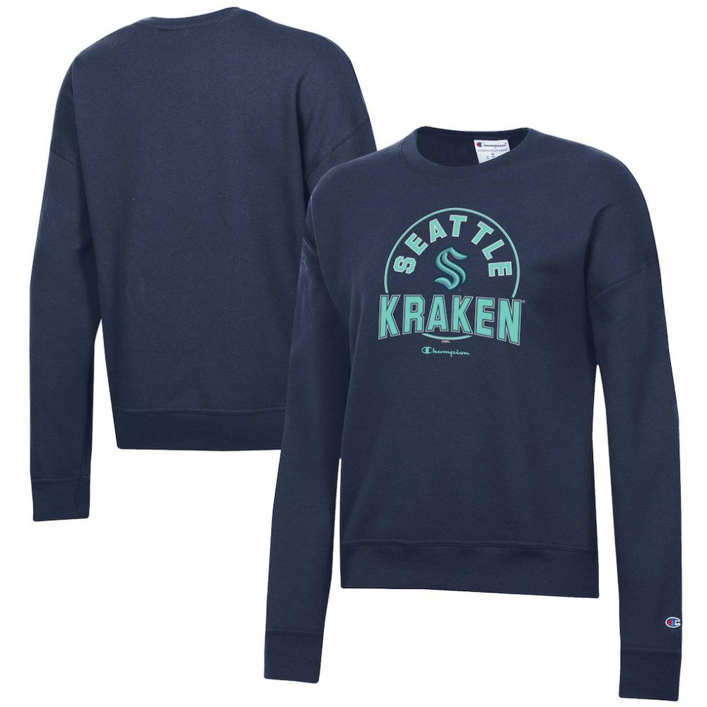 Seattle Kraken Champion Women's Powerblend Pullover Sweatshirt - Deep Sea Blue - NHL