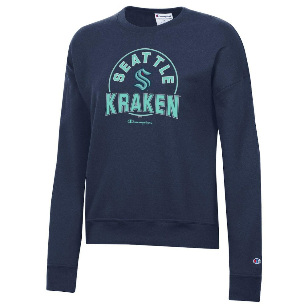Seattle Kraken Champion Women's Powerblend Pullover Sweatshirt - Deep Sea Blue - NHL