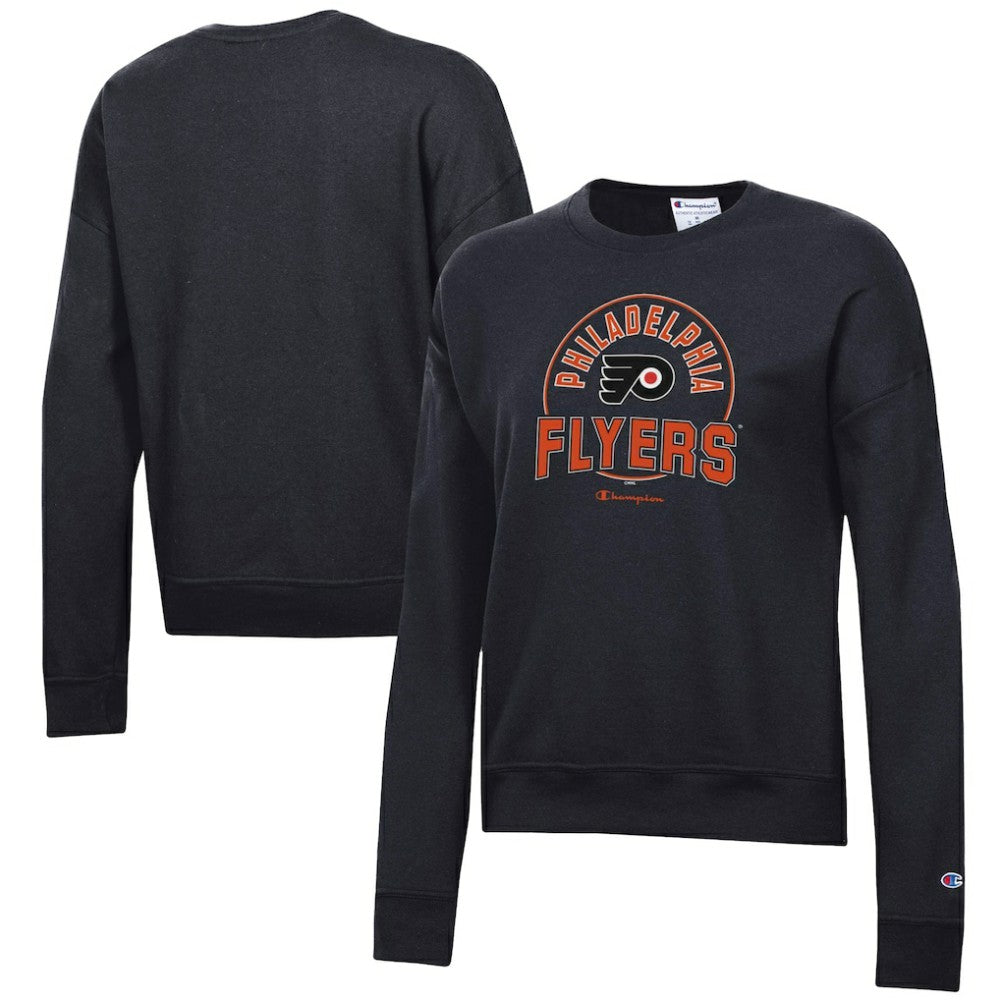 Philadelphia Flyers Champion Women's Powerblend Pullover Sweatshirt - Black - NHL