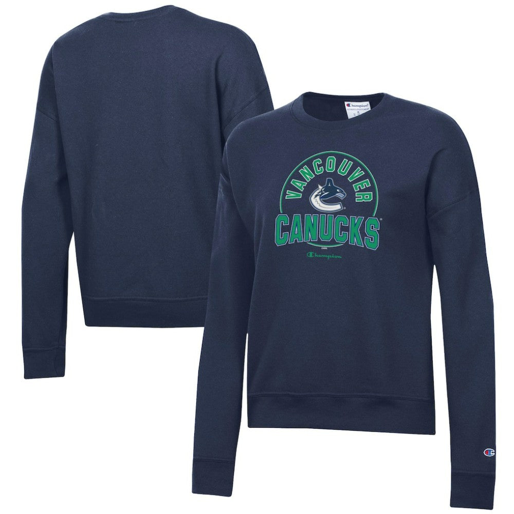 Vancouver Canucks Champion Women's Powerblend Pullover Sweatshirt - Navy - NHL