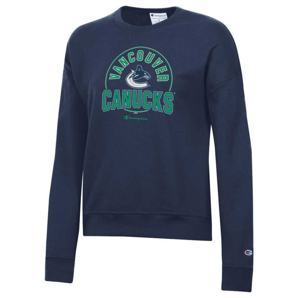 Vancouver Canucks Champion Women's Powerblend Pullover Sweatshirt - Navy - NHL