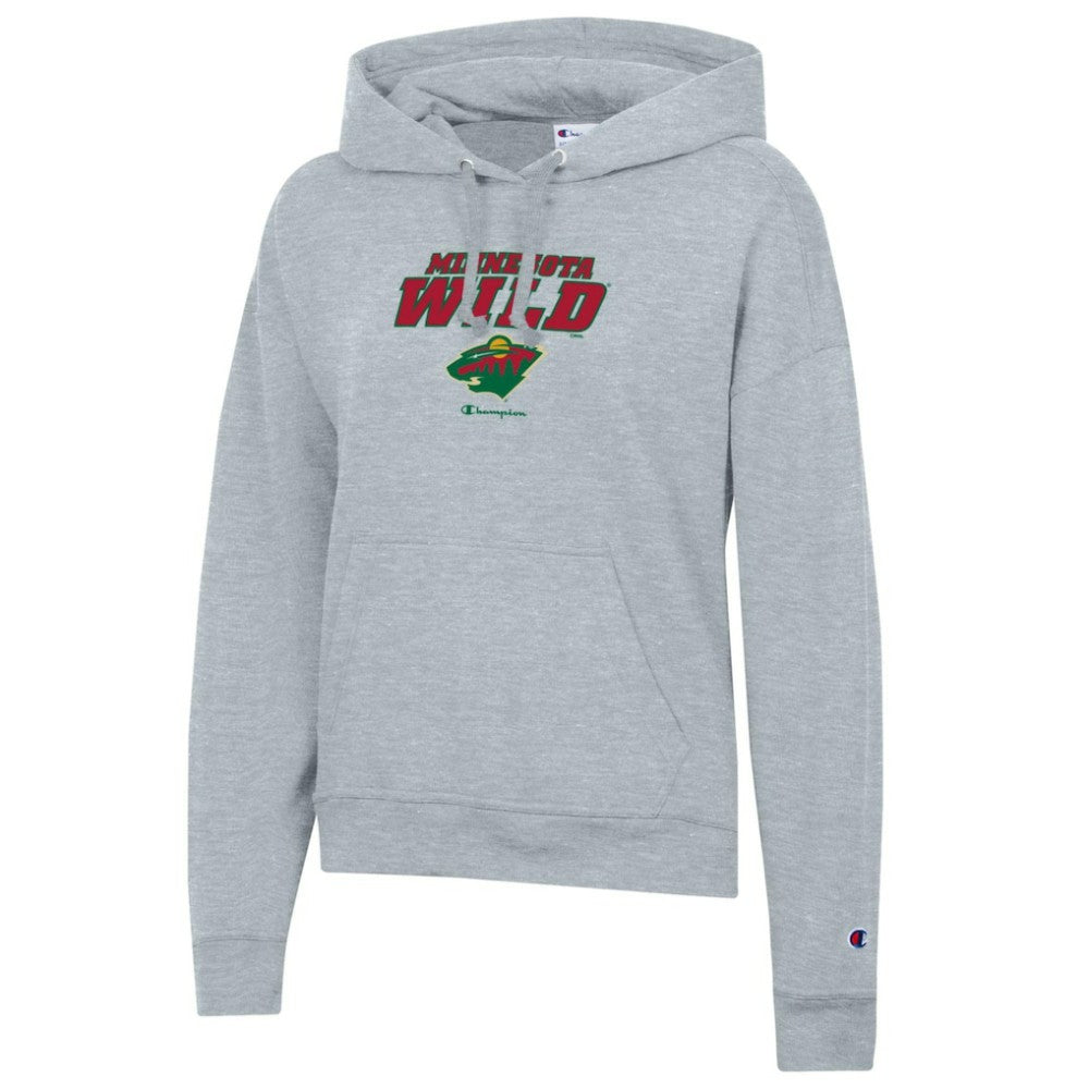 Minnesota Wild Champion Women's Powerblend Fleece Pullover Hoodie - Gray - NHL