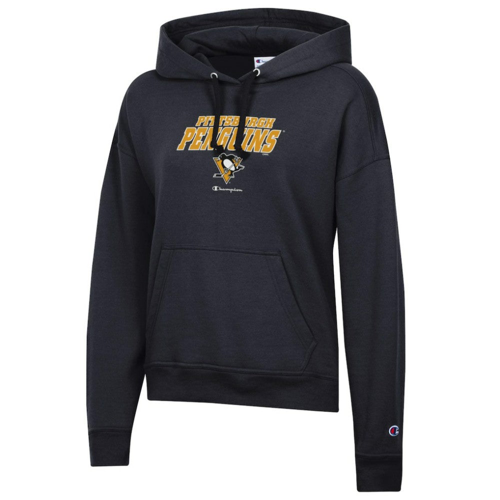 Pittsburgh Penguins Champion Women's Powerblend Fleece Pullover Hoodie - Black - NHL