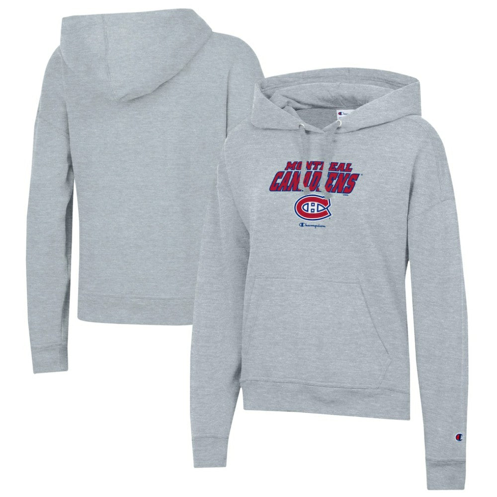 Montreal Canadiens Champion Women's Powerblend Fleece Pullover Hoodie - Gray - NHL