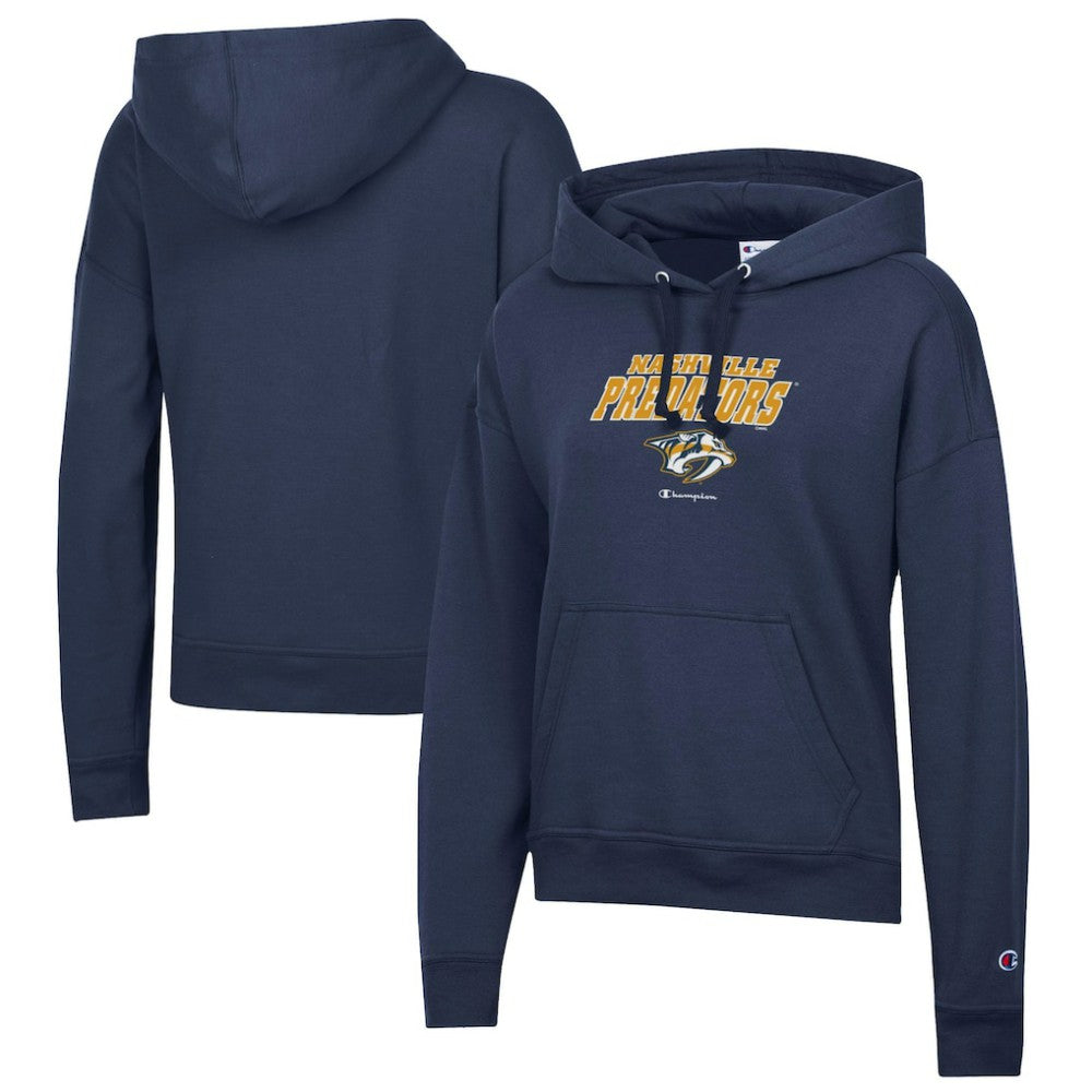 Nashville Predators Champion Women's Powerblend Fleece Pullover Hoodie - Navy - NHL
