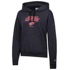 Detroit Red Wings Champion Women's Powerblend Fleece Pullover Hoodie - Black - NHL