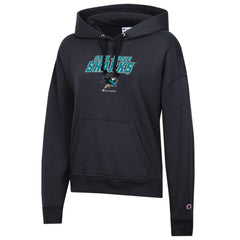San Jose Sharks Champion Women's Powerblend Fleece Pullover Hoodie - Black - NHL