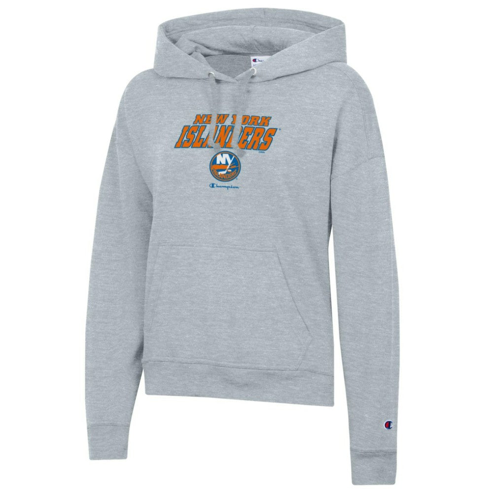 New York Islanders Champion Women's Powerblend Fleece Pullover Hoodie - Gray - NHL