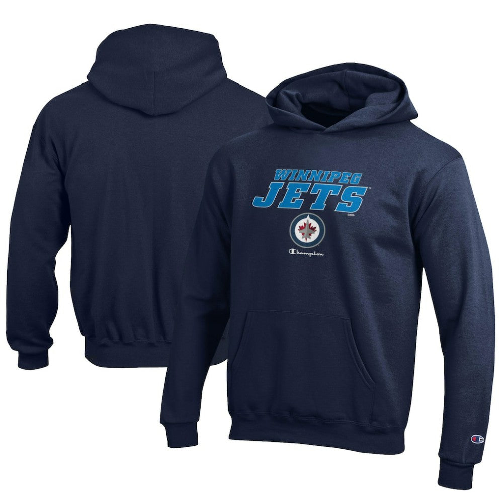 Winnipeg Jets Champion Youth Eco Powerblend Pullover Hoodie - Navy - NHL
