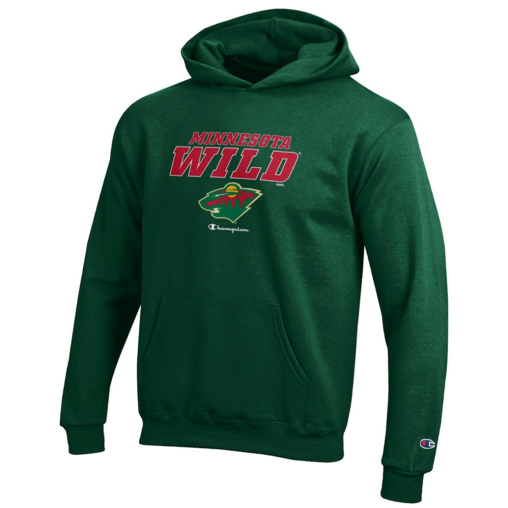 Minnesota Wild Champion Youth Eco Powerblend Pullover Hoodie - Hunter Green - NHL