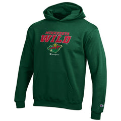 Minnesota Wild Champion Youth Eco Powerblend Pullover Hoodie - Hunter Green - NHL