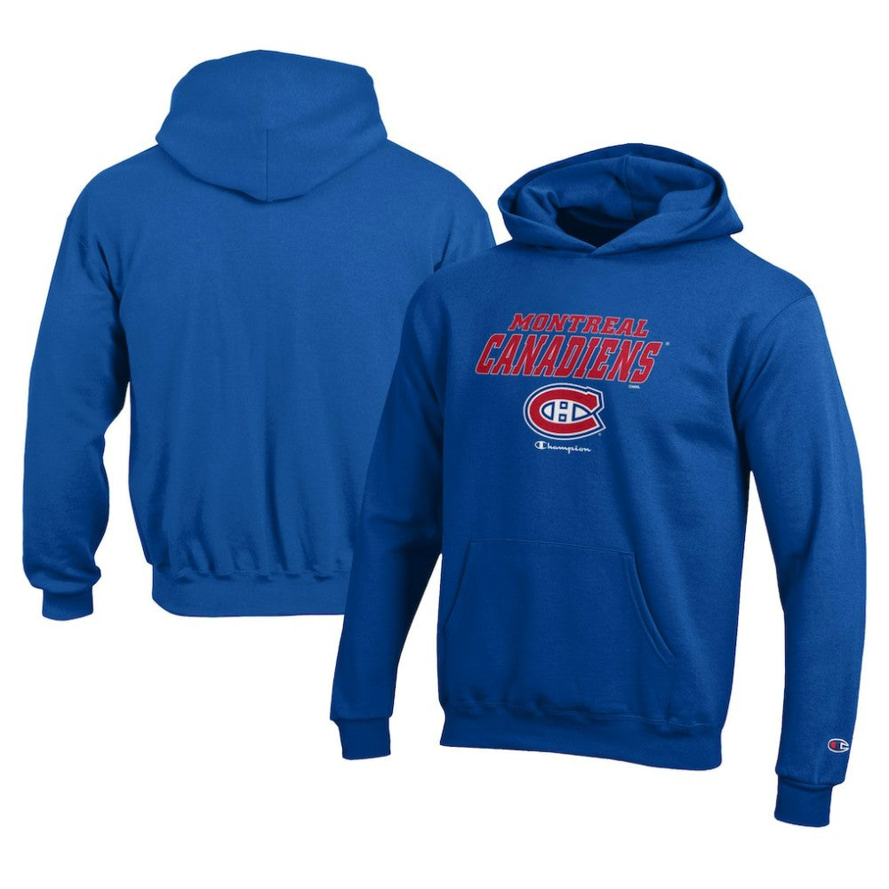 Montreal Canadiens Champion Youth Eco Powerblend Pullover Hoodie - Royal - NHL