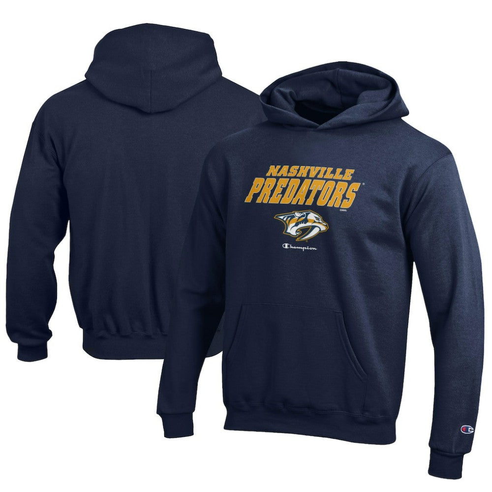Nashville Predators Champion Youth Eco Powerblend Pullover Hoodie - Navy - NHL