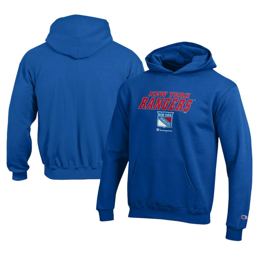 New York Rangers Champion Youth Eco Powerblend Pullover Hoodie - Royal - NHL