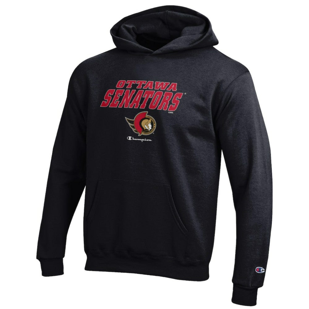 Ottawa Senators Champion Youth Eco Powerblend Pullover Hoodie - Black - NHL