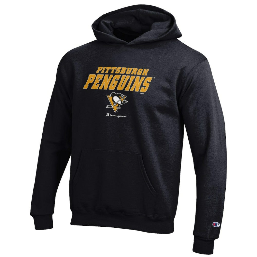 Pittsburgh Penguins Champion Youth Eco Powerblend Pullover Hoodie - Black - NHL