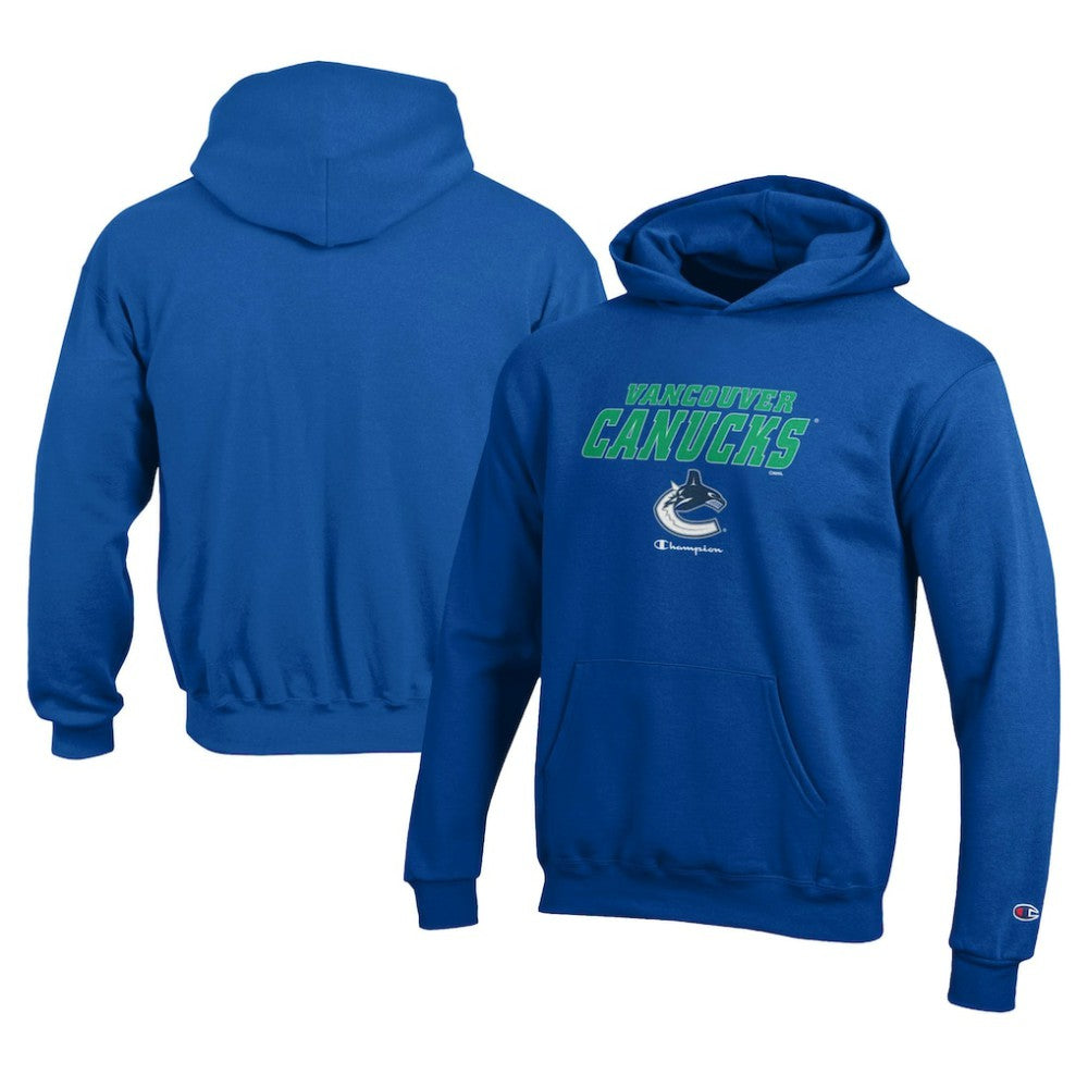 Vancouver Canucks Champion Youth Eco Powerblend Pullover Hoodie - Royal - NHL