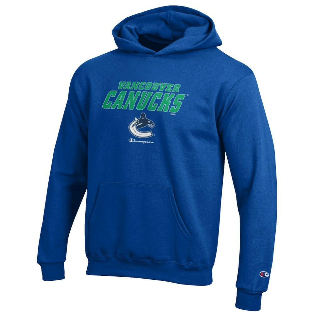 Vancouver Canucks Champion Youth Eco Powerblend Pullover Hoodie - Royal - NHL