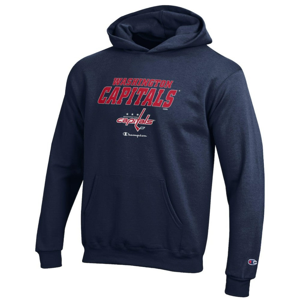 Washington Capitals Champion Youth Eco Powerblend Pullover Hoodie - Navy - NHL