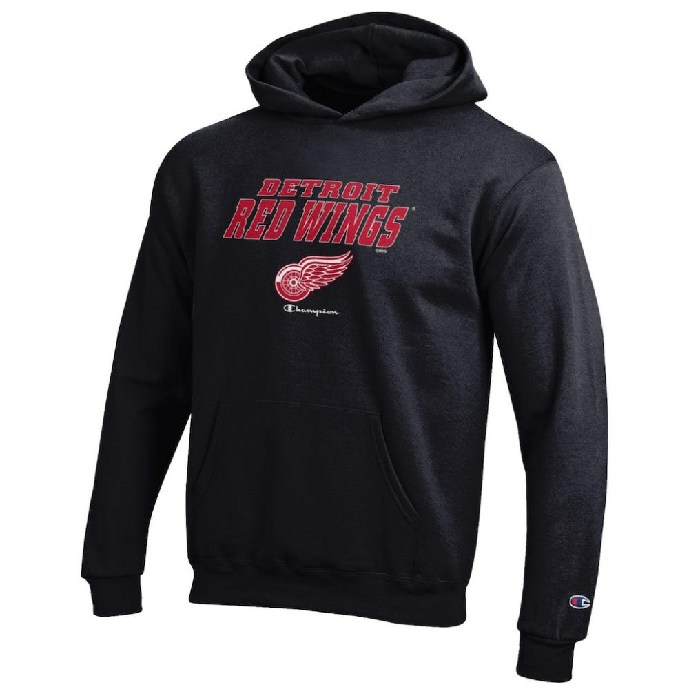 Detroit Red Wings Champion Youth Eco Powerblend Pullover Hoodie - Black - NHL