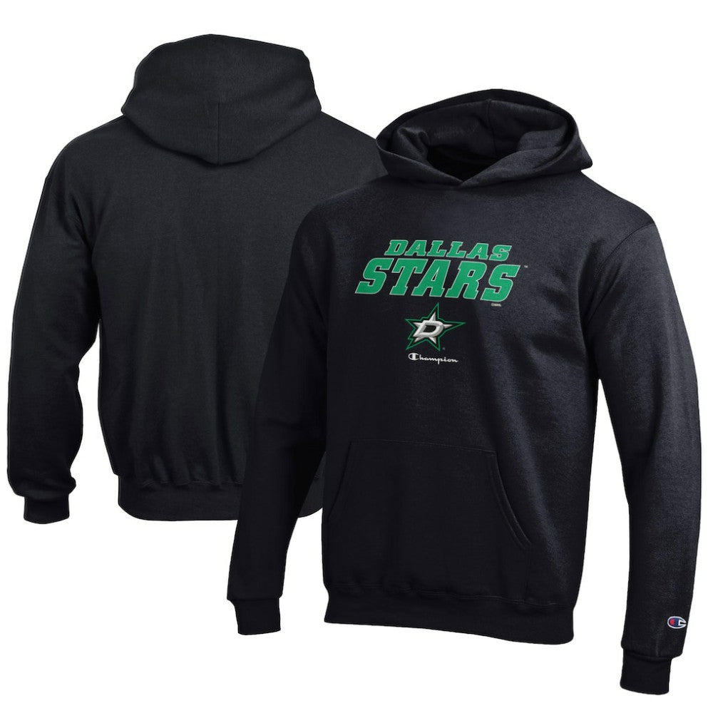 Dallas Stars Champion Youth Eco Powerblend Pullover Hoodie - Black - NHL