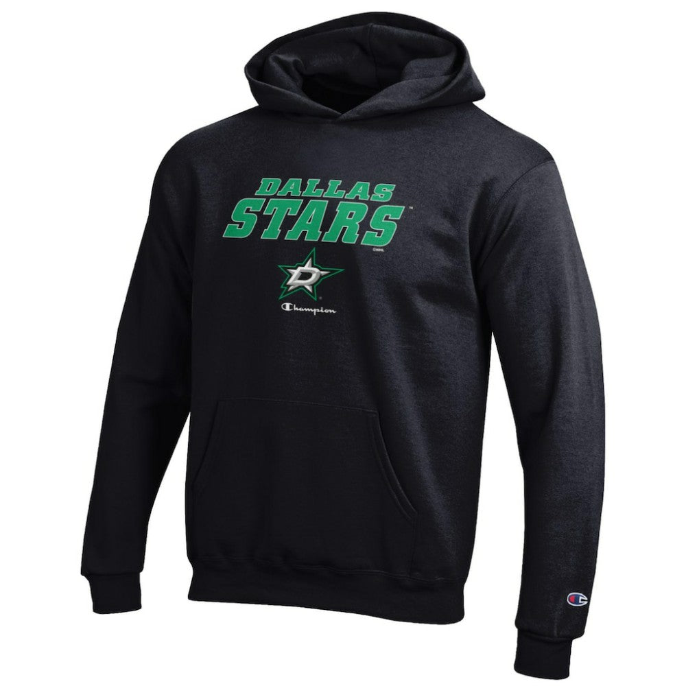 Dallas Stars Champion Youth Eco Powerblend Pullover Hoodie - Black - NHL