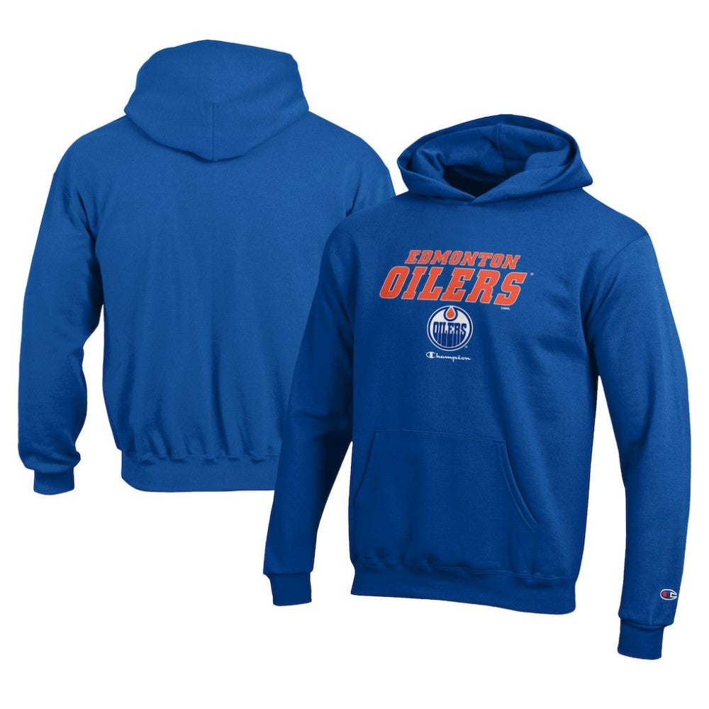 Edmonton Oilers Champion Youth Eco Powerblend Pullover Hoodie - Royal - NHL