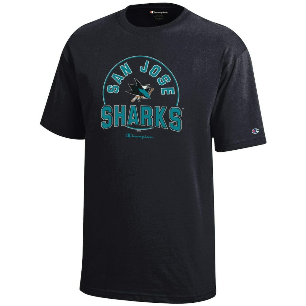 San Jose Sharks Champion Youth Jersey T-Shirt - Black - NHL