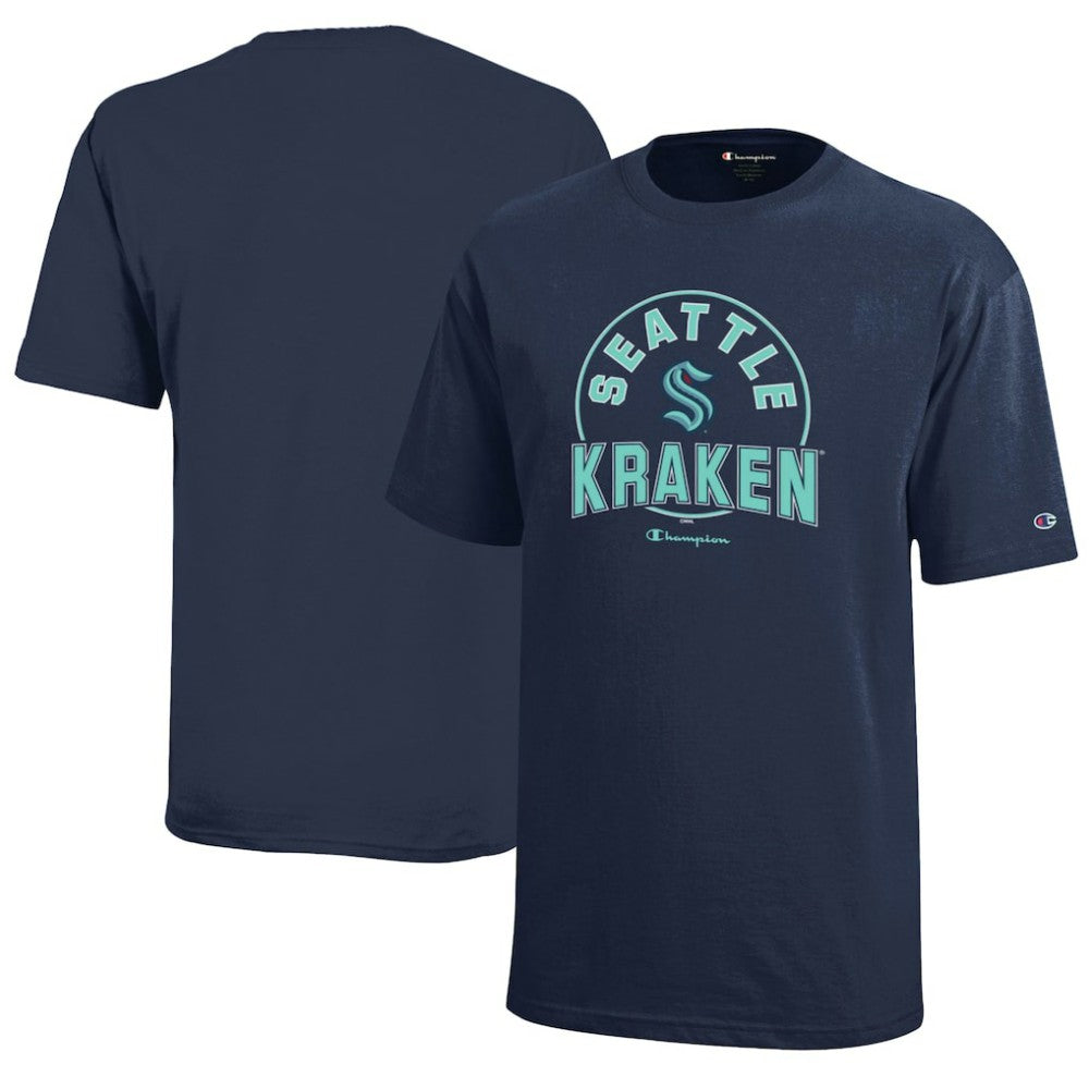 Seattle Kraken Champion Youth Jersey T-Shirt - Deep Sea Blue - NHL