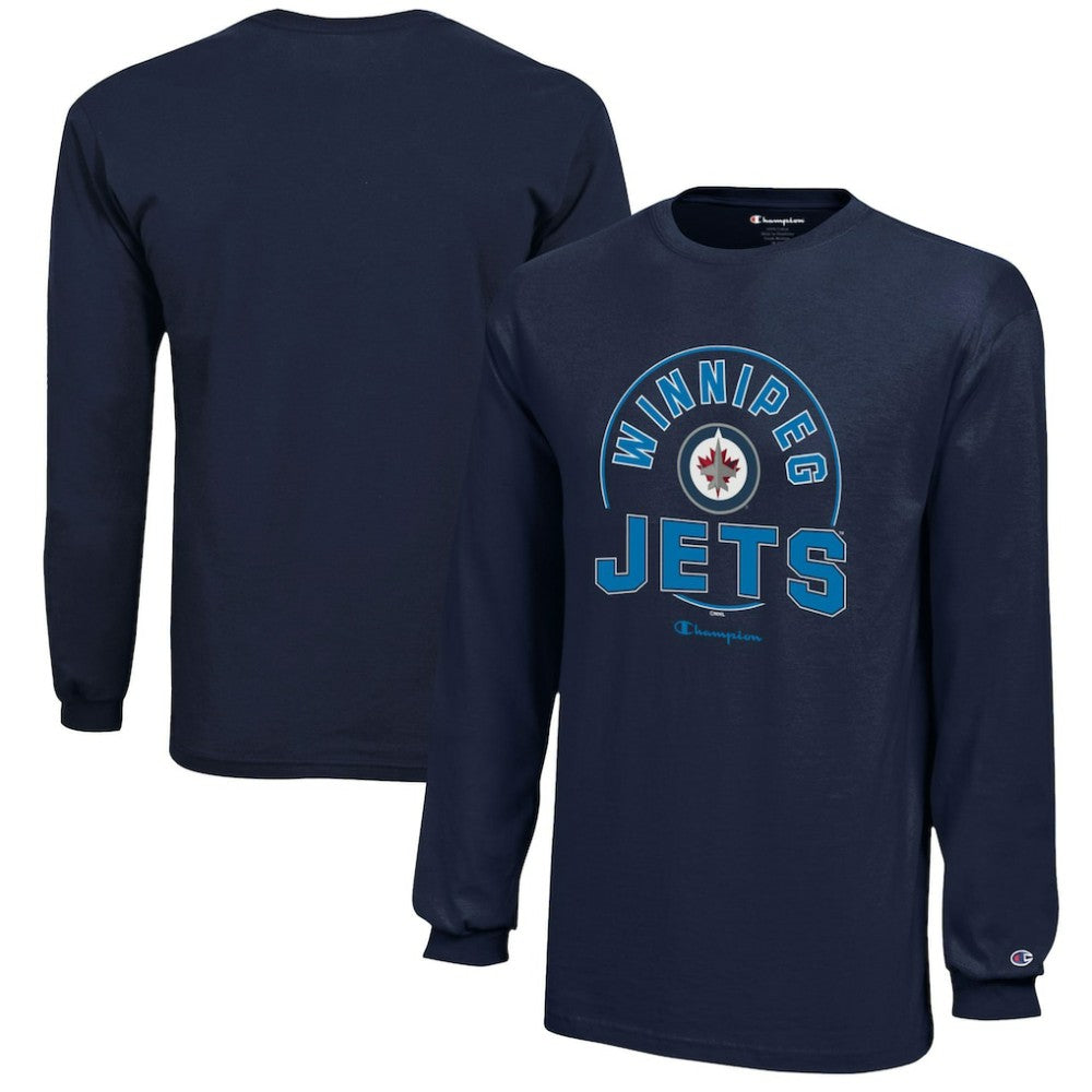 Winnipeg Jets Champion Youth Long-Sleeve Jersey T-Shirt - Navy - NHL
