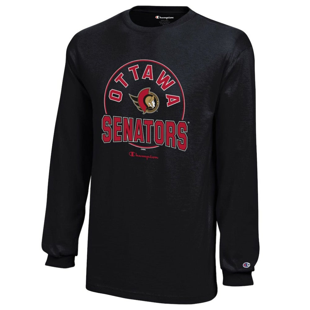 Ottawa Senators Champion Youth Long-Sleeve Jersey T-Shirt - Black - NHL