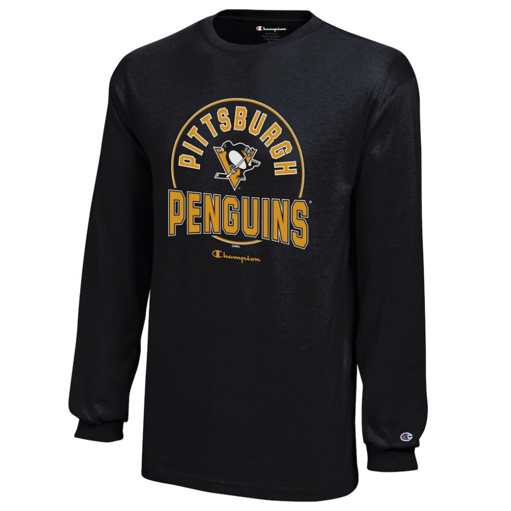 Pittsburgh Penguins Champion Youth Long-Sleeve Jersey T-Shirt - Black - NHL