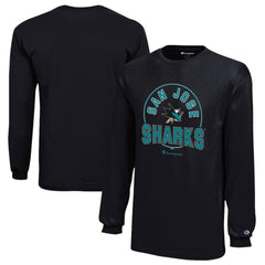 San Jose Sharks Champion Youth Long-Sleeve Jersey T-Shirt - Black - NHL