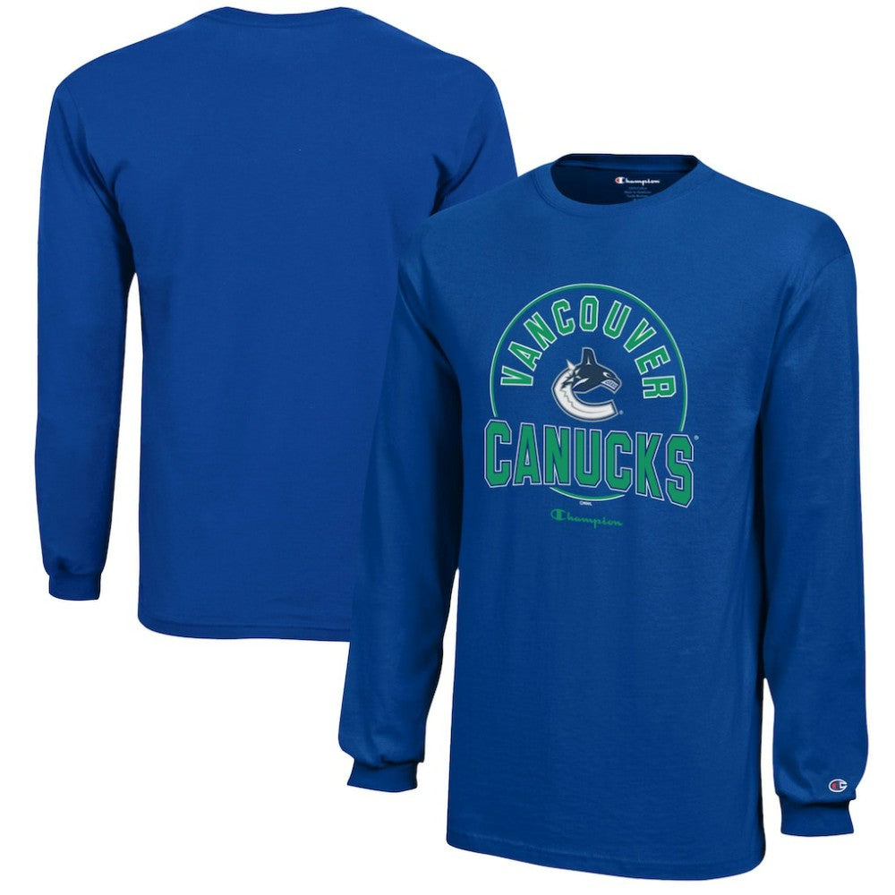 Vancouver Canucks Champion Youth Long-Sleeve Jersey T-Shirt - Royal - NHL