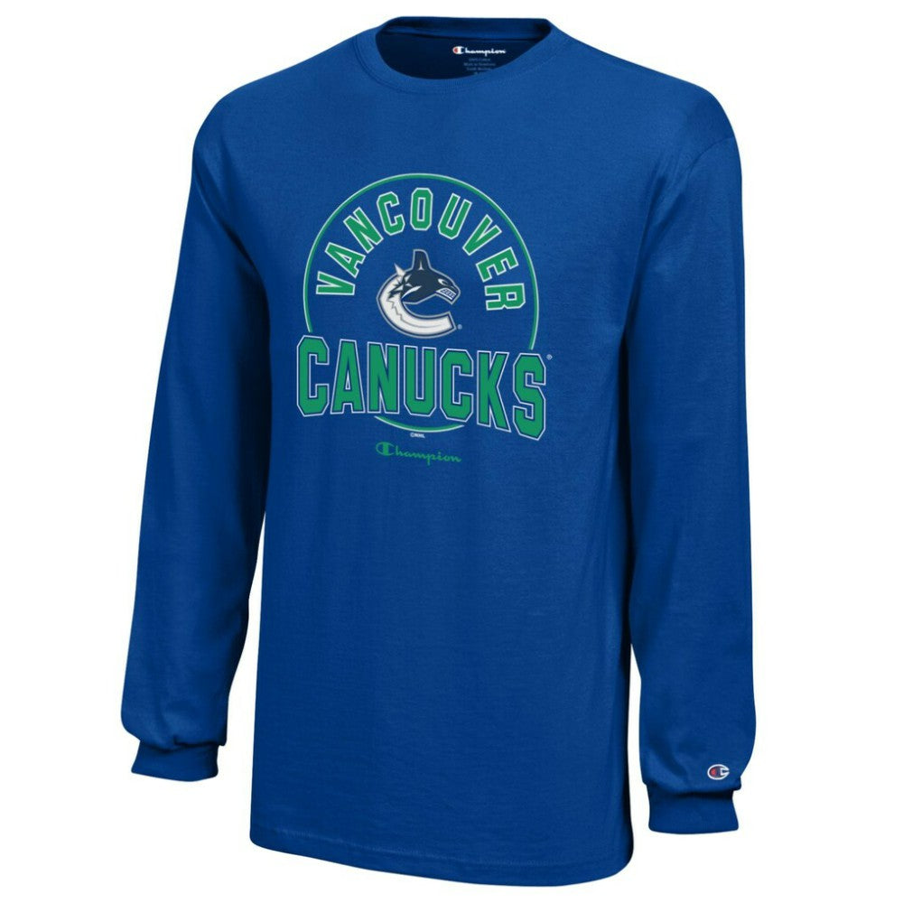 Vancouver Canucks Champion Youth Long-Sleeve Jersey T-Shirt - Royal - NHL