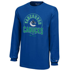 Vancouver Canucks Champion Youth Long-Sleeve Jersey T-Shirt - Royal - NHL