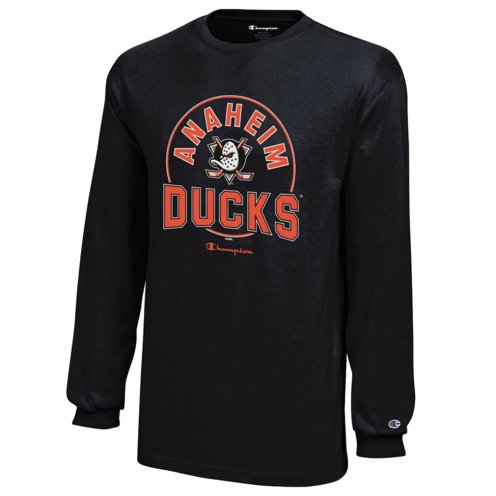 Anaheim Ducks Champion Youth Long-Sleeve Jersey T-Shirt - Black - NHL