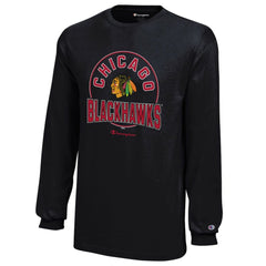 Chicago Blackhawks Champion Youth Long-Sleeve Jersey T-Shirt - Black - NHL