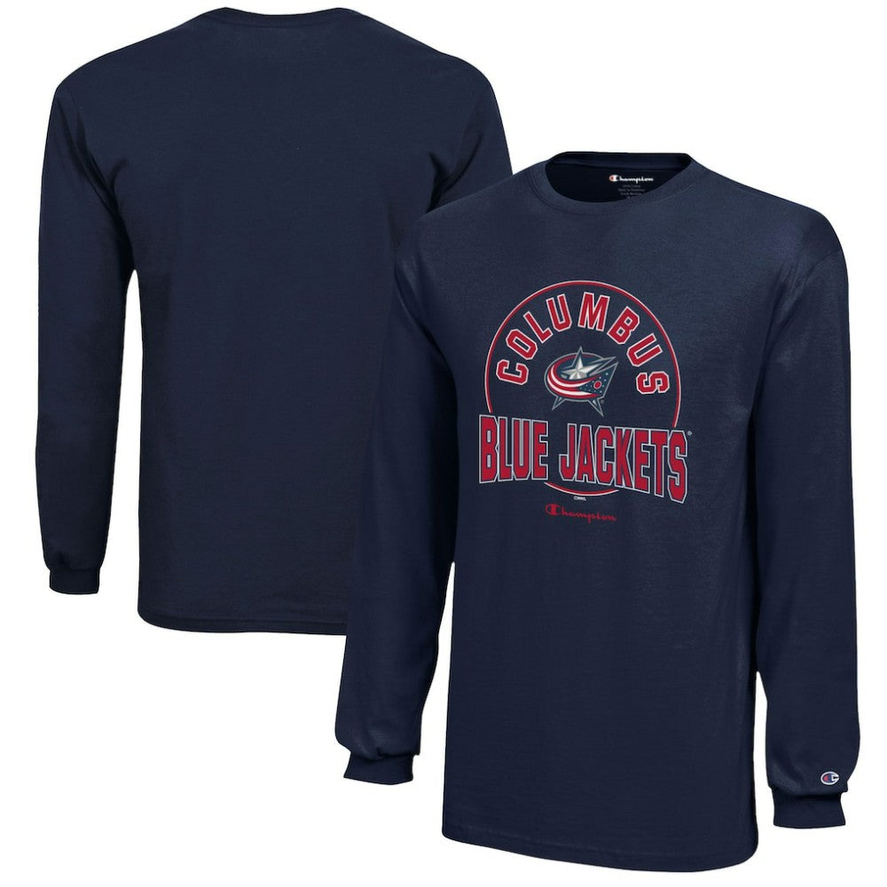 Columbus Blue Jackets Champion Youth Long-Sleeve Jersey T-Shirt - Navy - NHL