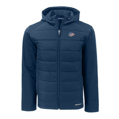 Kansas City Chiefs Cutter & Buck Americana Evoke Hybrid Eco Softshell Recycled Full-Zip Hooded Jacket Navy | NFL