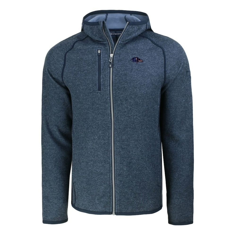 Baltimore Ravens Cutter & Buck Americana Mainsail Full-Zip Hooded Jacket Heather Navy | NFL