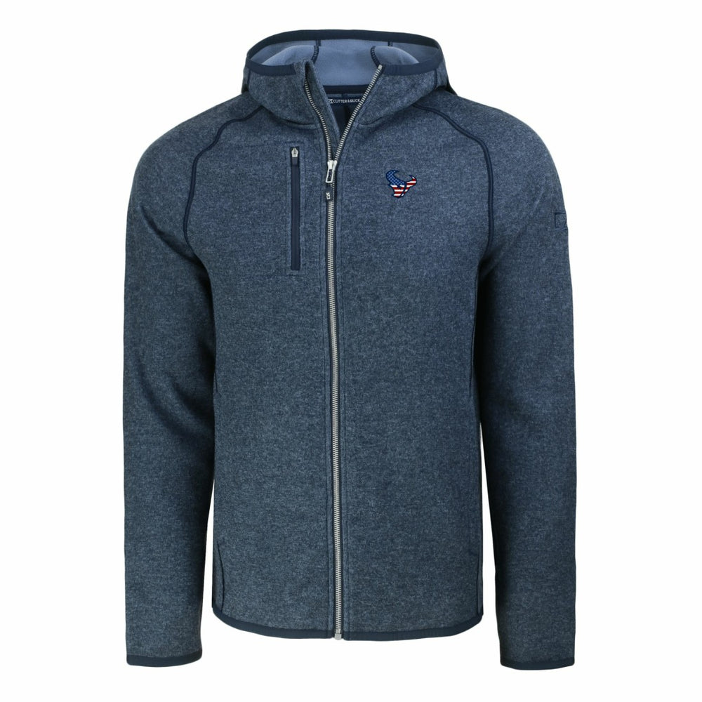 Houston Texans Cutter & Buck Americana Mainsail Full-Zip Hooded Jacket Heather Navy | NFL