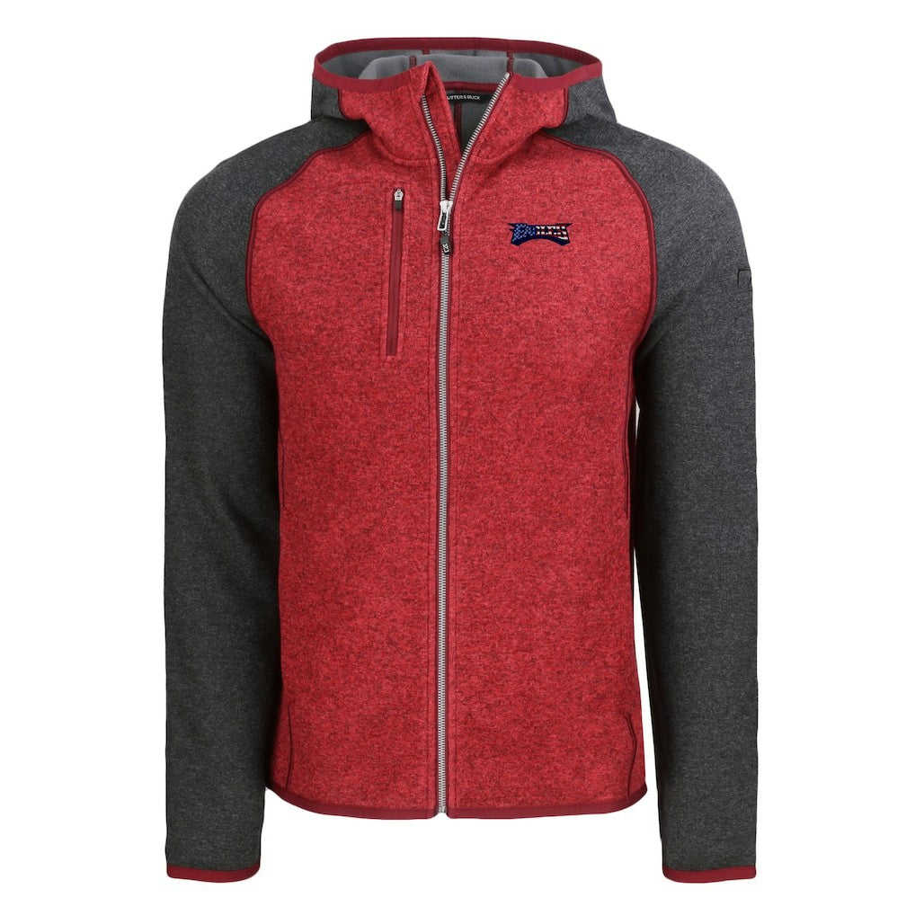 Philadelphia Eagles Cutter & Buck Americana Mainsail Full-Zip Hooded Jacket Heather Red/Heather Charcoal | NFL