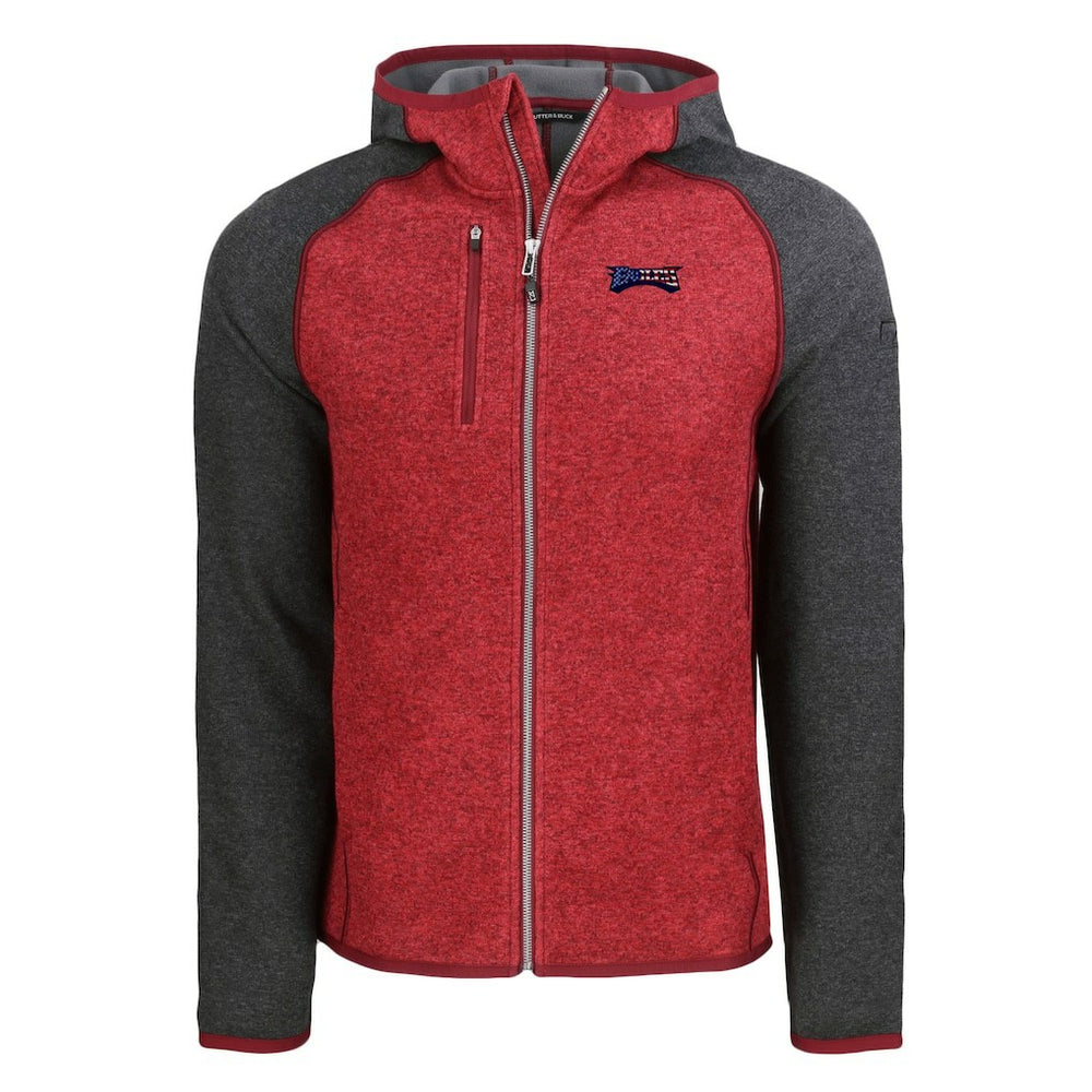 Philadelphia Eagles Cutter & Buck Americana Mainsail Full-Zip Hooded Jacket Heather Red/Heather Charcoal | NFL