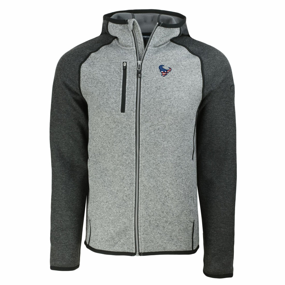 Houston Texans Cutter & Buck Americana Mainsail Full-Zip Hooded Jacket Heather Gray/Heather Charcoal | NFL