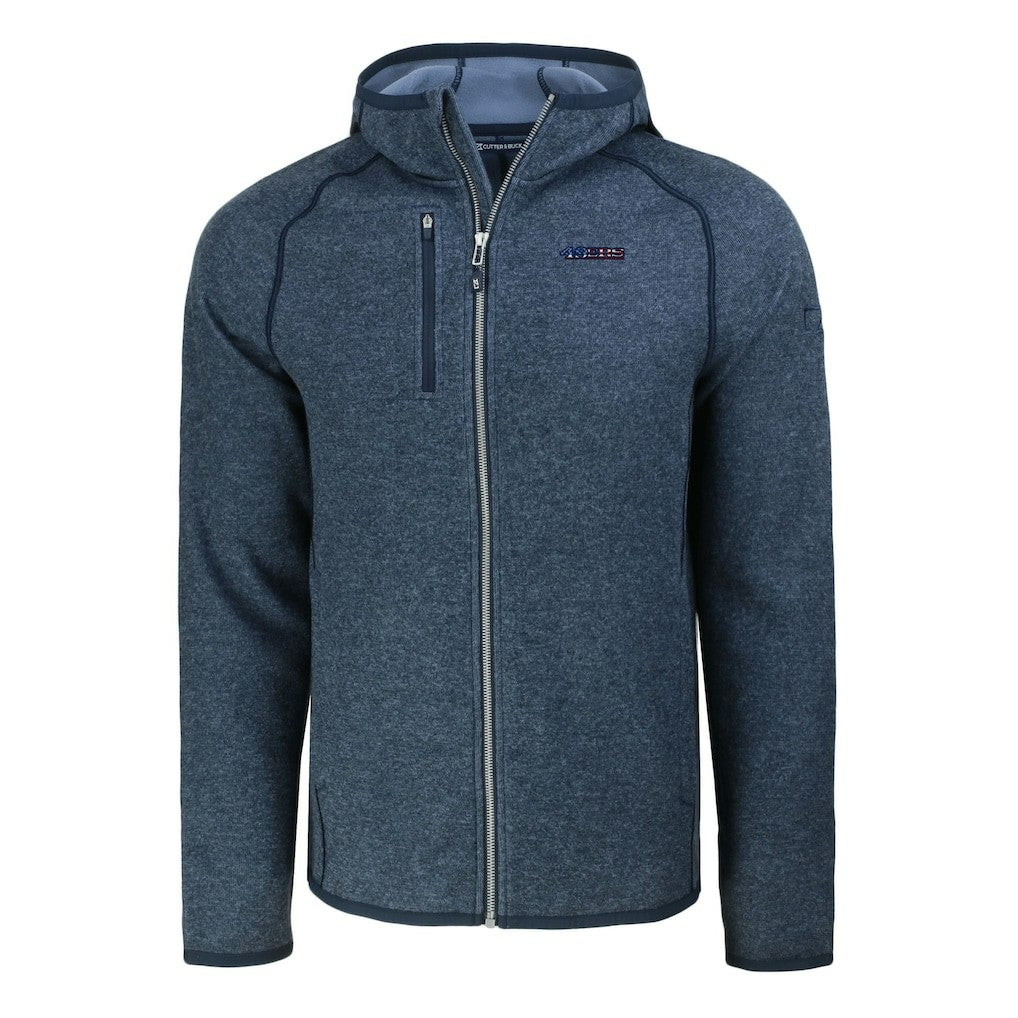San Francisco 49ers Cutter & Buck Americana Mainsail Full-Zip Hooded Jacket Heather Navy | NFL
